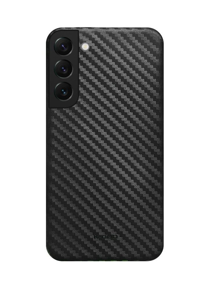 Air Carbon Case Ultra Slim Carbon Fiber Pattern Back Cover Skin for Samsung Galaxy S22 Plus Black