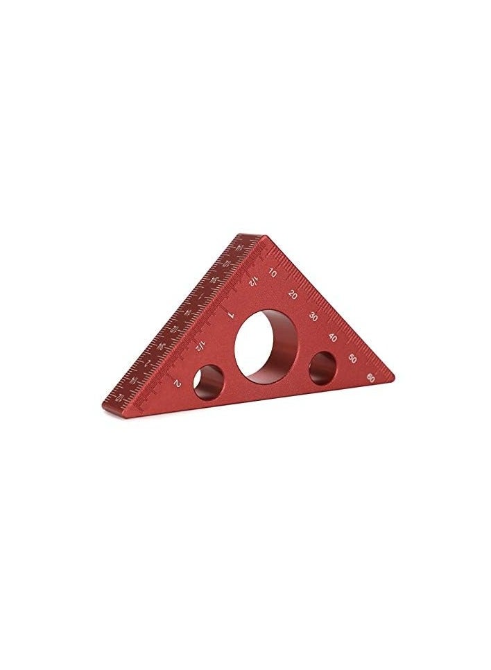 erorex 45 Degree Aluminum Alloy Angle Ruler, Inch Imperial Metric Scale Rafter Layout Carpenter Square Triangle Ruler Angle Measurement Tool for Woodworking Workshop Square Measuring Gauging Tool, Red  - Image 1