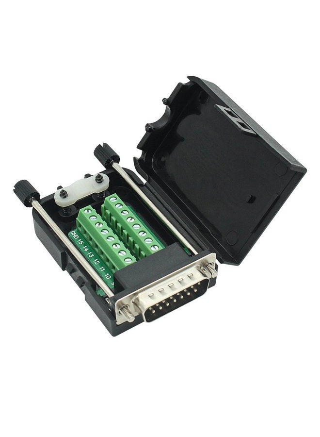 YIOVVOM DB15 breakout Connector Male Adapter 15-pin Port Adapter to Terminal Connector Signal Module With case(Male Connector, Screw With case) - Image 1