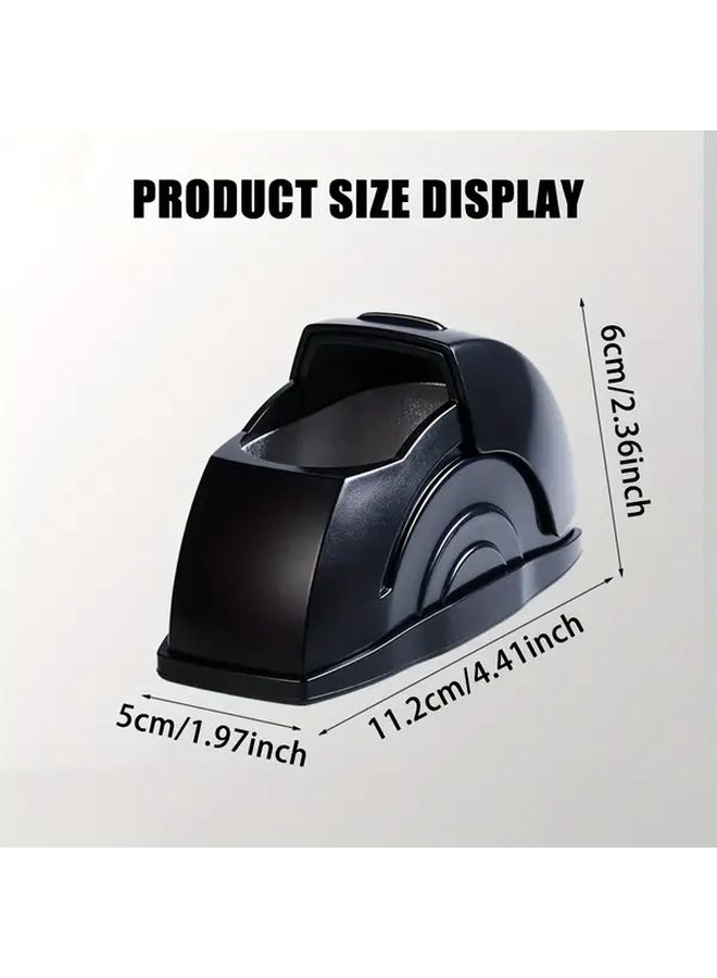 Black Windproof And Creative Sliding Cover Ashtray Suitable For Car Home Living Room Cafe Easy Storage Anti Fly Ash - Image 2