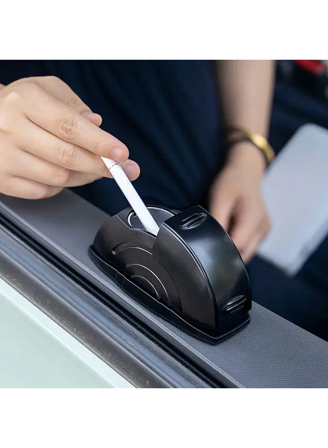 Black Windproof And Creative Sliding Cover Ashtray Suitable For Car Home Living Room Cafe Easy Storage Anti Fly Ash - Image 4