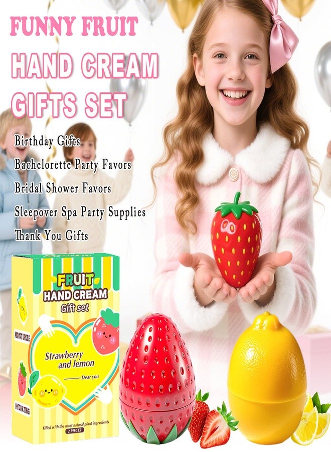 FirstFly 2 Pack Hand Cream Gifts Set, Hand Lotion for Dry Cracked Hands, Bridesmaid Gifts, Birthday Gifts, Thank You Gifts, Teacher Appreciation Gifts, Cute Gifts for Girls (Lemon+Strawberry) - Image 5