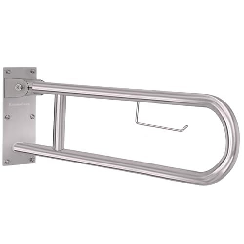 KosmoCare Heavy Duty SS304 Stainless Steel 25 mm Swing-up Toilet Grab Bar - 24 inches - Image 1