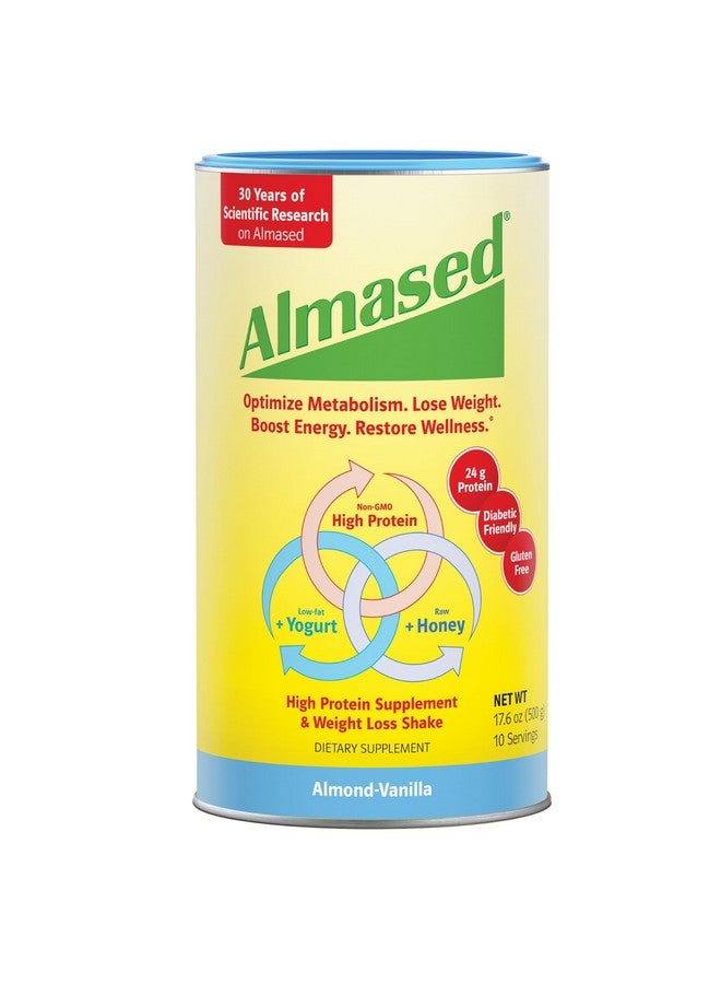 Almased Vanilla Meal Replacement Shake - Low-Glycemic High Plant Base Protein Powder- Nutritional Weight Health Support Supplement - Vanilla Flavor - 17.6 oz (1.1 Pound (3 Pack)) - Image 1