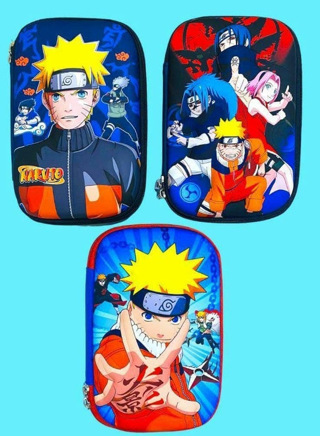 SUBADIKA Naruto Anime Hard Shell Pencil Case, Multi-Color EVA Storage Pouch, Character Design Stationery Organizer for Boys & Girls - Image 5