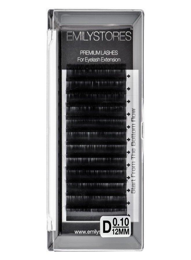 EMILYSTORES Eyelash Extensions 0.10mm Thickness D Curl Length 12mm Volume Individual eyelashes Natural-Looking Single Size For Lash Extension (0.10,D,12mm) - Image 1