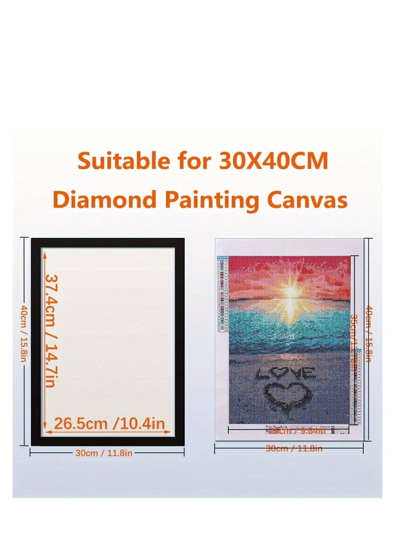 6pcs Magnetic Diamond Art Frame 30.48X40.64cm - Self-Adhesive, Fits 25.4X35.56cm Paintings | Versatile Display For Walls, Windows, Doors | Black,room decor home decorations wall art storage  - Image 5