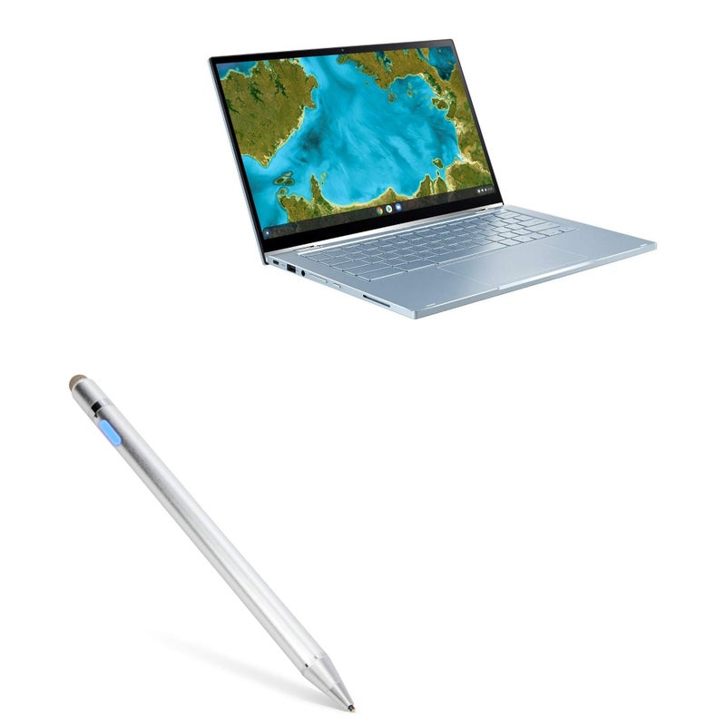 BoxWave قلم ستايلس من BoxWave متوافق مع ASUS Chromebook Flip C433 - قلم ستايلس نشط AccuPoint، قلم إلكتروني برأس فائق الدقة لـ ASUS Chromebook Flip C433 - فضي معدني - Image 1