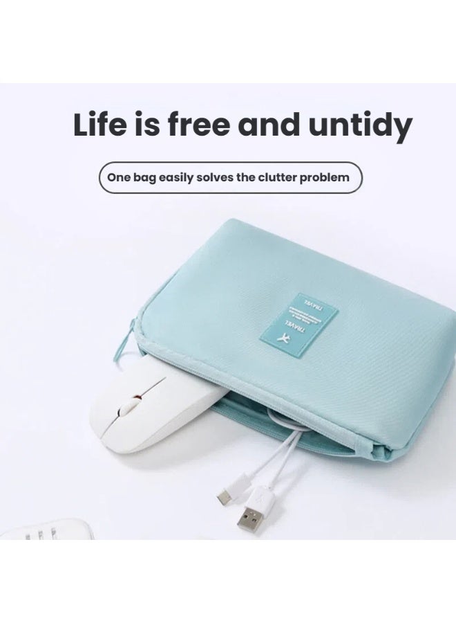 Travel Digital Organizer Pouch Multi-Compartment Design Durable Fabric and Tidy Storage for Cables Chargers Earphones and More - Image 1