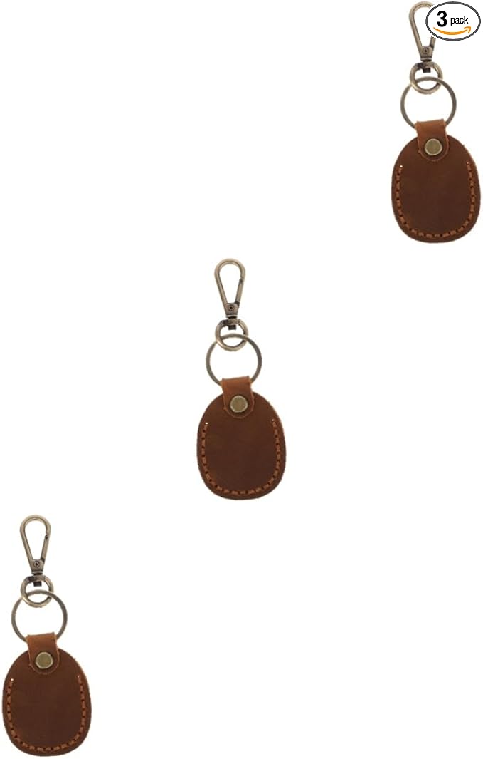 3Pcs Handmade Leather Key Holder Cover For Keys And Access Cards Easy To Attach - Image 1