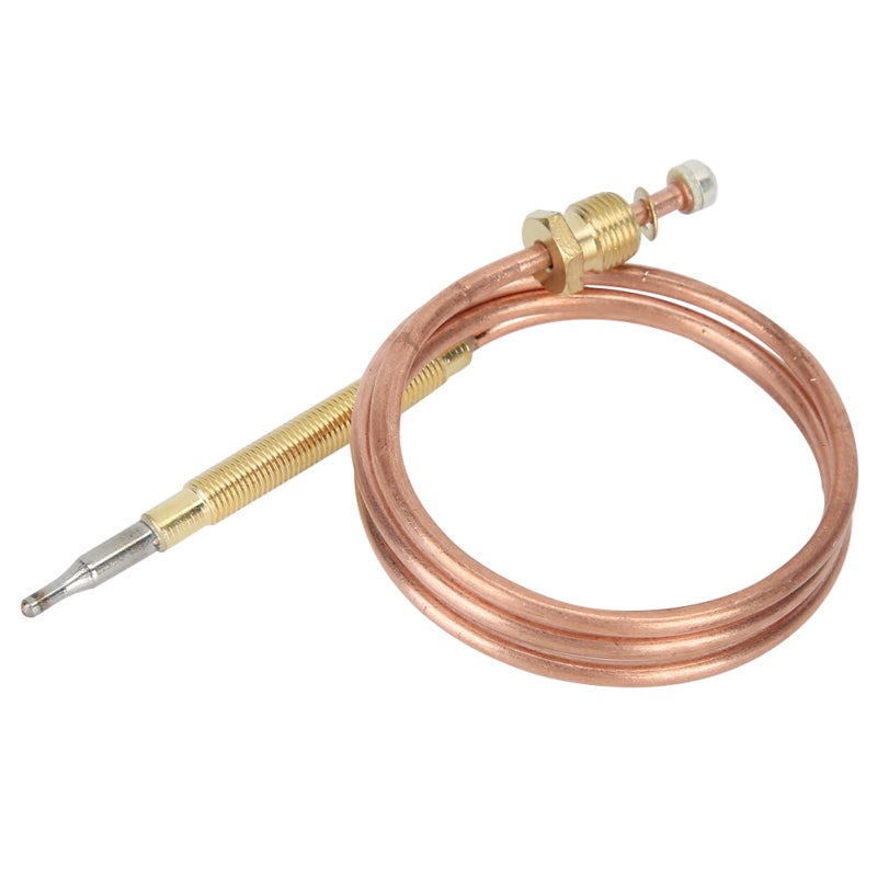 Gas Stove Thermocouple Kit 24in Length - Practical Durable Flameout Protection Sensor with 5pcs Adapter Nuts for Oven Fireplace Heating Appliances - Image 2