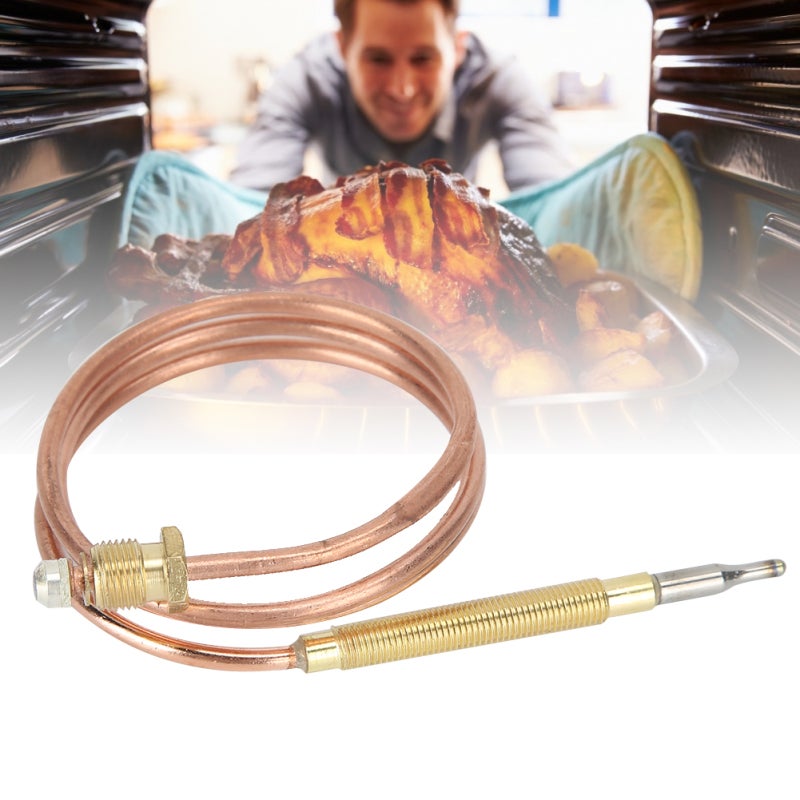 Gas Stove Thermocouple Kit 24in Length - Practical Durable Flameout Protection Sensor with 5pcs Adapter Nuts for Oven Fireplace Heating Appliances - Image 5