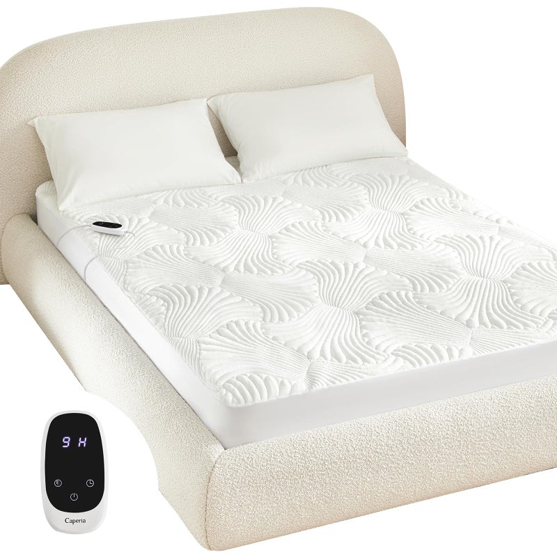 Caperia Heated Mattress Pad Full, Electric Mattress Pad Bed Warmer with 9 Heat Settings, Memory Function, 1-12 Hours Auto Off, Deep Pocket, Machine Washable, 54"x 75" - Image 1