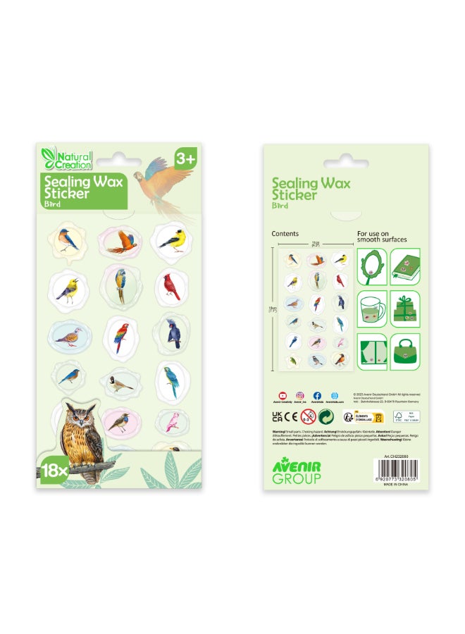 Avenir Sealing Wax Stickers 10 pack - BIRD  Multicolour | fabulous sealing wax stickers showcasing a collection of space objects | Ages3+ - Image 2