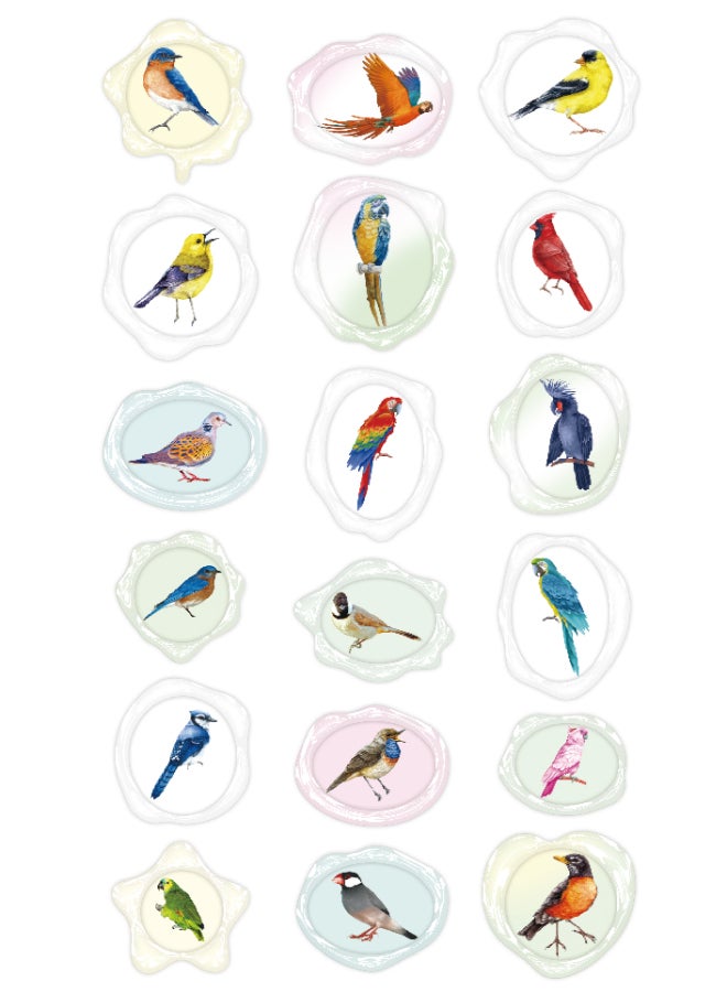Avenir Sealing Wax Stickers 10 pack - BIRD  Multicolour | fabulous sealing wax stickers showcasing a collection of space objects | Ages3+ - Image 1