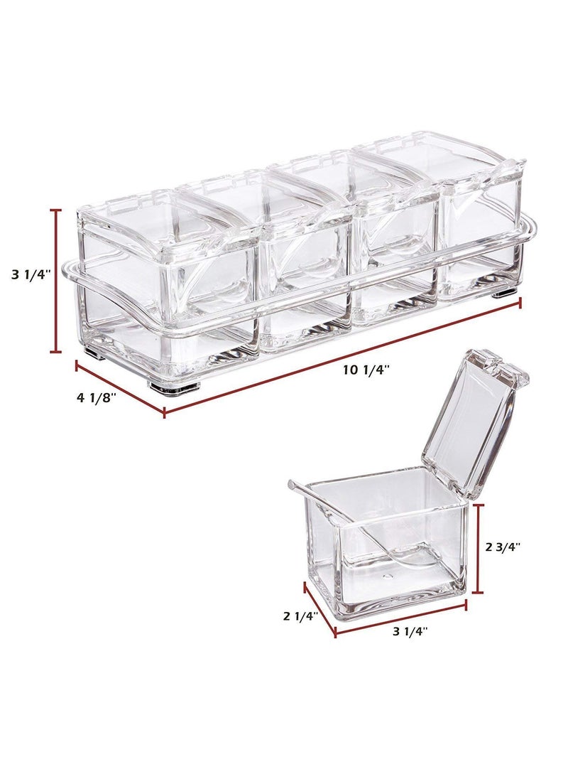 Keskriva Keskriva Masala Container Crystal Seasoning Box Acrylic Transparent Spice Jar Box Case Set Storage Container Condiment Jars Dispenser For Salt Sugar Cruet With Cover With Serving Spoons 2 Ml  - Image 4
