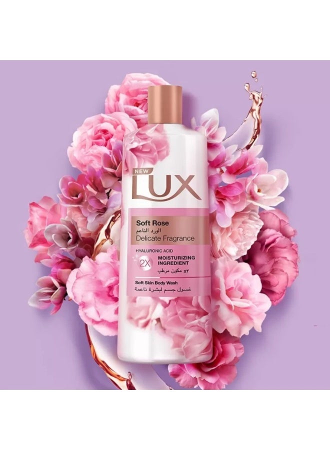 لوكس غسول جسم مرطب الورد الناعم لجميع أنواع البشرة سعة 500 مل وردة ناعمة - Image 2
