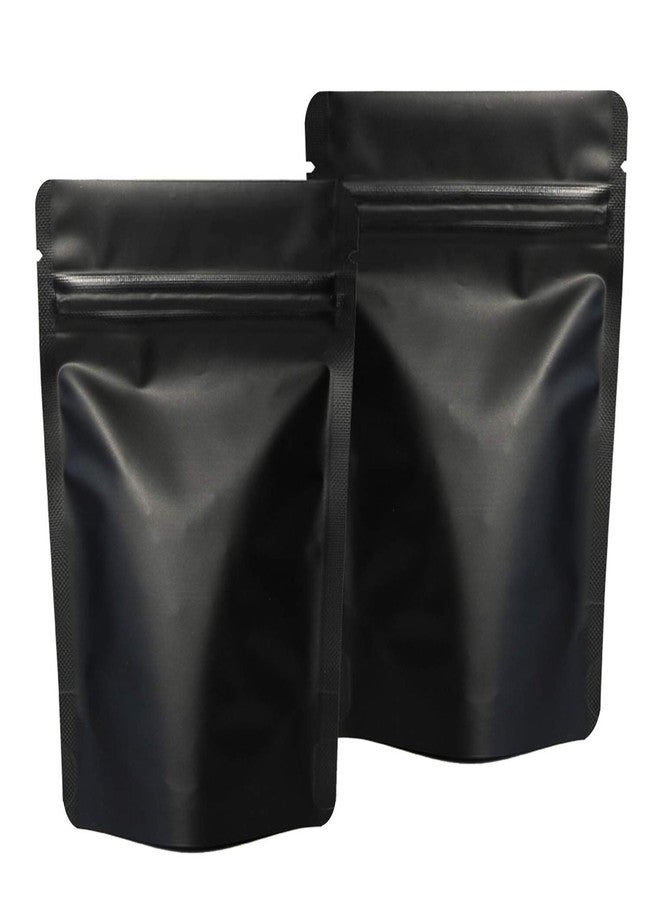 Fnuiddt 100 Pack Smell Proof Mylar Bags - 4 x 6 Inches Resealable Stand Up Ziplock Bags Food Storage Foil Pouch Matte Black - Image 1