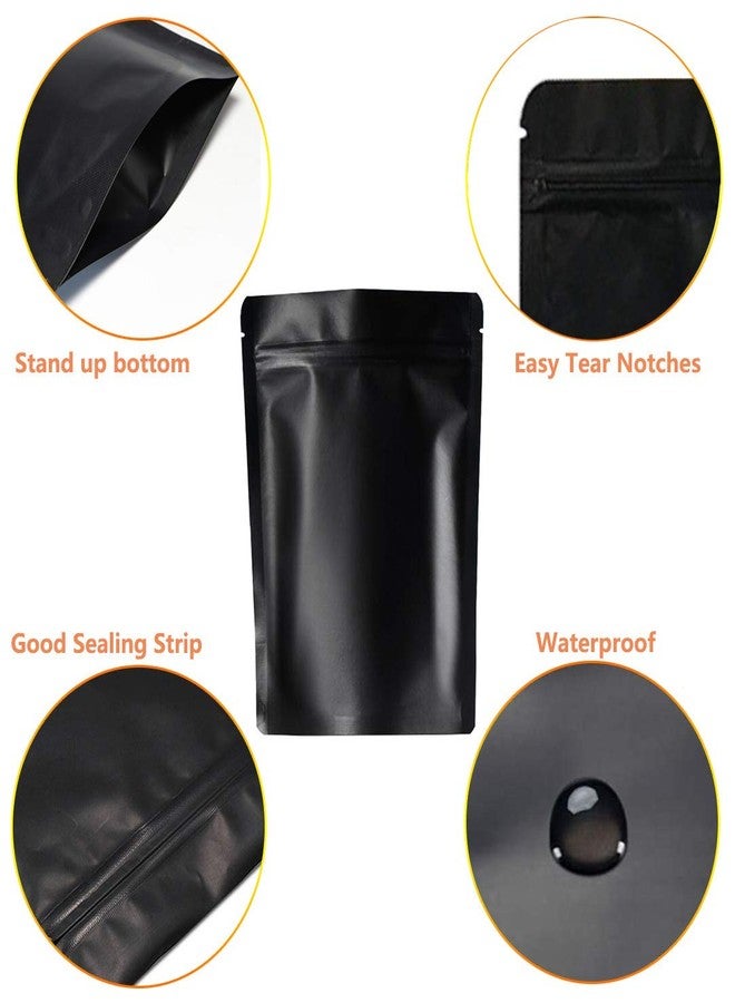 Fnuiddt 100 Pack Smell Proof Mylar Bags - 4 x 6 Inches Resealable Stand Up Ziplock Bags Food Storage Foil Pouch Matte Black - Image 4