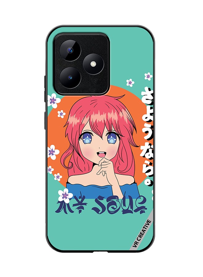 VR CREATIVE Protective Case Cover For Realme C53 Japanese Gril Text Means Good Bye Design Multicolour - Image 1