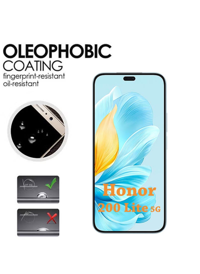 Generic - 2 Pack Screen Protector for Honor 200 Lite 5G | Tempered Glass Available in Combo Pack | Screen Protector Full HD Quality Tempered Glass Anti-Scratch Edge To Edge Coverage With Easy Installation Kit - Black - Image 1