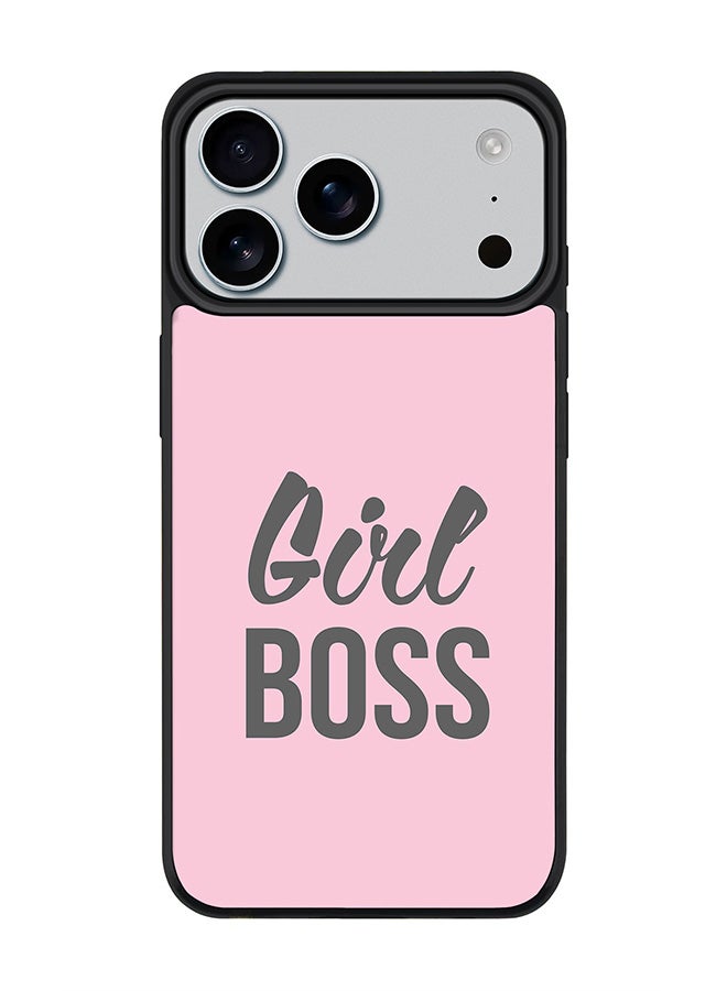 Stylizedd iPhone 17 Pro Max Case, [Compatible with MagSafe] Slim Magnetic cover Phone Case iPhone 17 Pro Max -Girl Boss (Pink) - Image 1