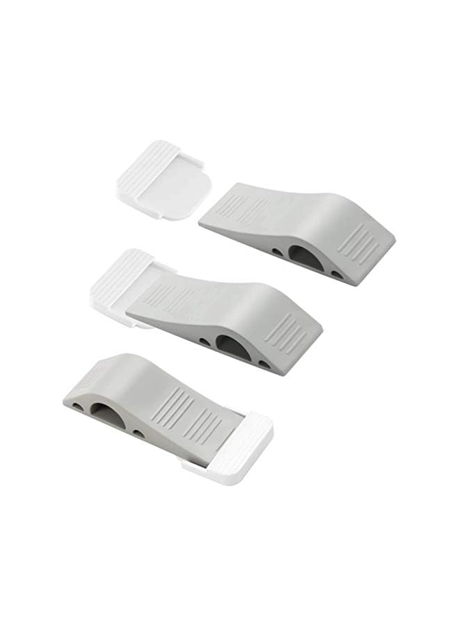 erorex Stop Wedges, 3 Pack Rubber Door Stoppers with Holders, Stackable and Slip-Resistant for Tiles, Carpet, Wood and Laminate Floors and Other Floor Surfaces Stop -Grey - Image 2