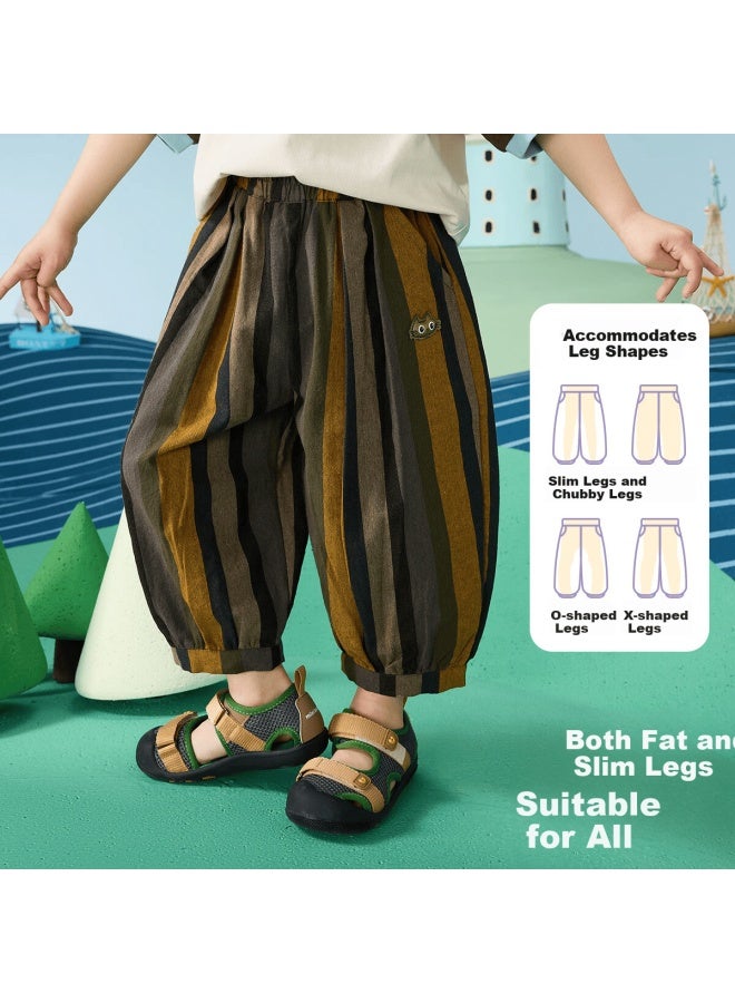 Ask Junior Kids' Lantern Pants Summer Boys' Running Sports Casual Baby Trousers Floral 130 - Image 1