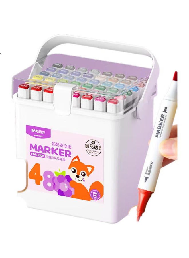 M.G Chenguang (M&G) Stationery, 48 Colors, Food-Grade Markers, Safe Triangular Dual-Tip, Water-Based Watercolor Pens, Highlighters, For Students' Art Drawing, Children'S Birthday Gift, Apmv0978 - Image 3