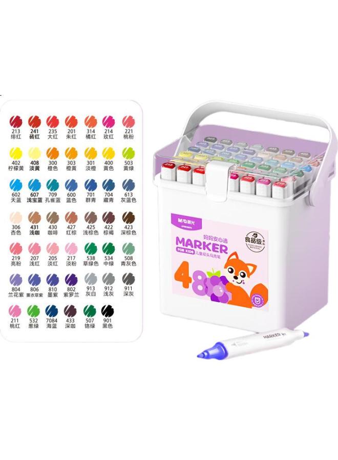 M.G Chenguang (M&G) Stationery, 48 Colors, Food-Grade Markers, Safe Triangular Dual-Tip, Water-Based Watercolor Pens, Highlighters, For Students' Art Drawing, Children'S Birthday Gift, Apmv0978 - Image 1
