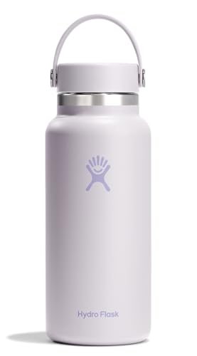 Hydro Flask Water Bottle Insulated Stainless Steel Wide Mouth Flex Lid Non Spill Leakproof and Refillable in 32 Oz Cloud Pink - Image 1