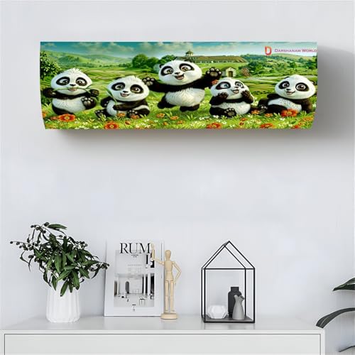 DARSHANAM WORLD Beatiful Designer Ac Cover For 1.5 Ton | Printed Air Conditioning Dust Cover Folding Design Cover For Indoor And All Type AC Split Cover (97 x 31 x 21.5cm) (GREEN) - Image 1