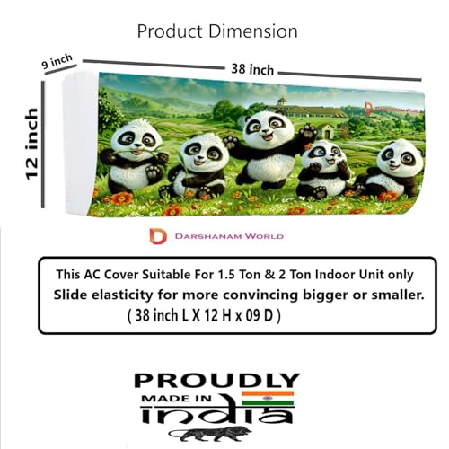 DARSHANAM WORLD Beatiful Designer Ac Cover For 1.5 Ton | Printed Air Conditioning Dust Cover Folding Design Cover For Indoor And All Type AC Split Cover (97 x 31 x 21.5cm) (GREEN) - Image 3