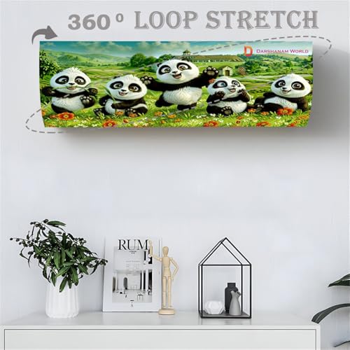 DARSHANAM WORLD Beatiful Designer Ac Cover For 1.5 Ton | Printed Air Conditioning Dust Cover Folding Design Cover For Indoor And All Type AC Split Cover (97 x 31 x 21.5cm) (GREEN) - Image 5