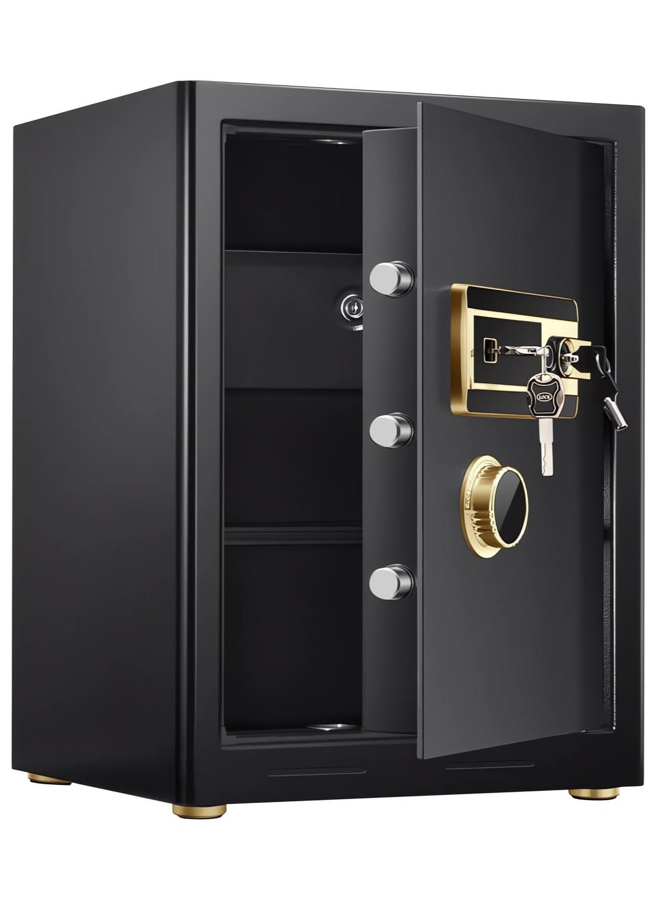 Safe box,Home Safe Box Fireproof Waterproof, Heavy Duty Fire proof Safe Boxes for Home Use, Removable Inner Cabinet and Shelf, Anti-Theft Digital Safe Box for Home Office Hotel,50x38x31cm