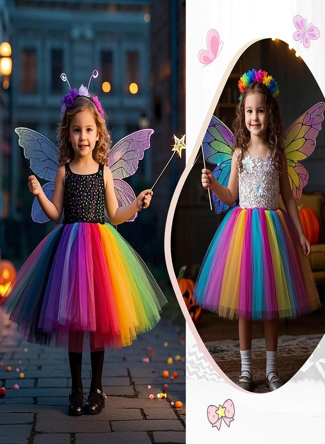 Zando Rainbow Tutu for Toddler Girls Pride Tutu Rainbow Skirt for Girls Kids 4 Layers 2-8 Years Princess Halloween Fluffy Tulle Dance Skirt Birthday Party Ballet Affordable - Image 4