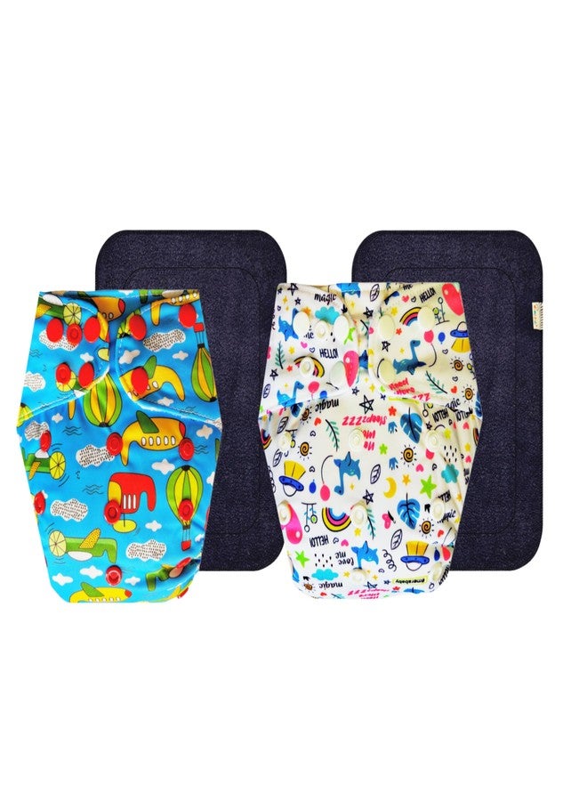 Dumbledo Premium Cloth Diaper with Black Insert (Pack of 2) | Dry Feel and Comfortable | Breathable | Adjustable Snaps | Designed by Moms | 3 Months - 3 Years | Unisex Baby - Image 1