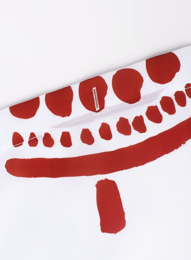 Sunlit Christmas Shower Curtain, Red and Gray Xmas Trees with Stars and Snow Pattern Shower Curtain for Bathroom Decor, 71x71 Inch - Image 4