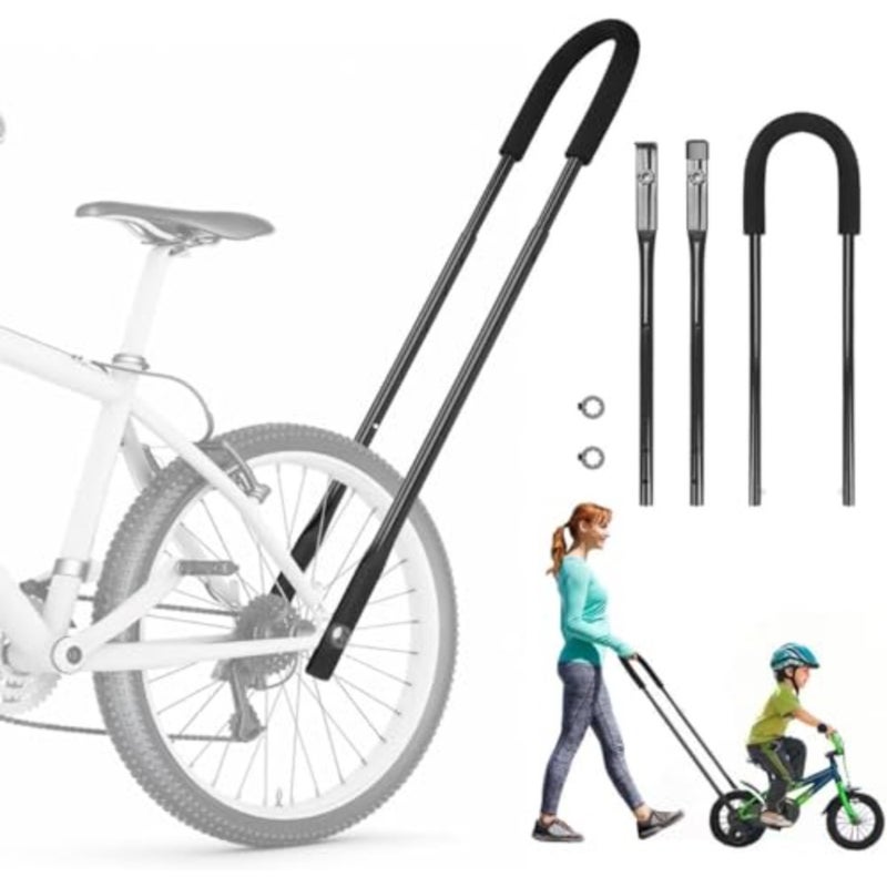 Bike Training Handle, Adjustable 27.5-35 Multi-Position Balance Push Bar for Learning to Ride, 4-Level Height Settings for Aged 3-8 Years - Image 1