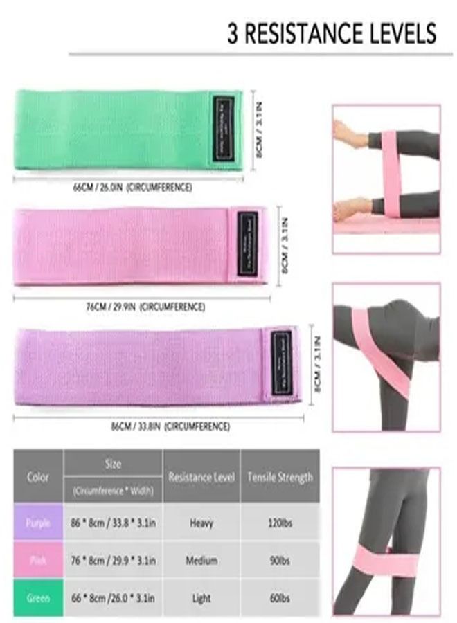 ZCM-HAPPY 3-Piece Workout Exercise Bands - Image 5