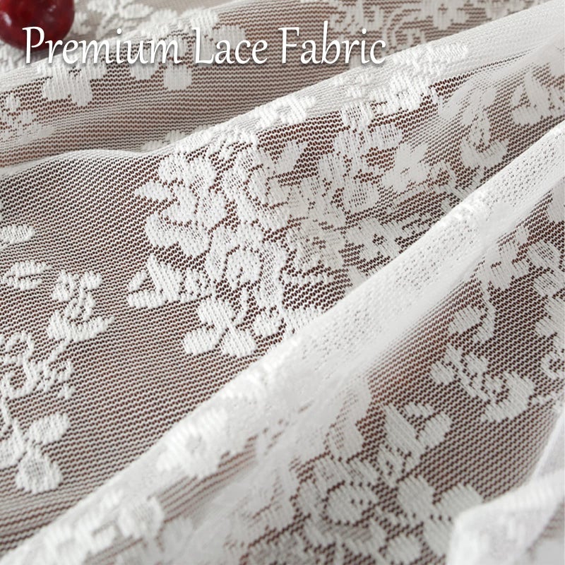 Jeloris Round Lace Tablecloth with Elegant Scalloped Bottom for Any Special Event Such as Wedding, Birthday Party, Baby Shower, Anniversary (48 inch, Style 1) - Image 3