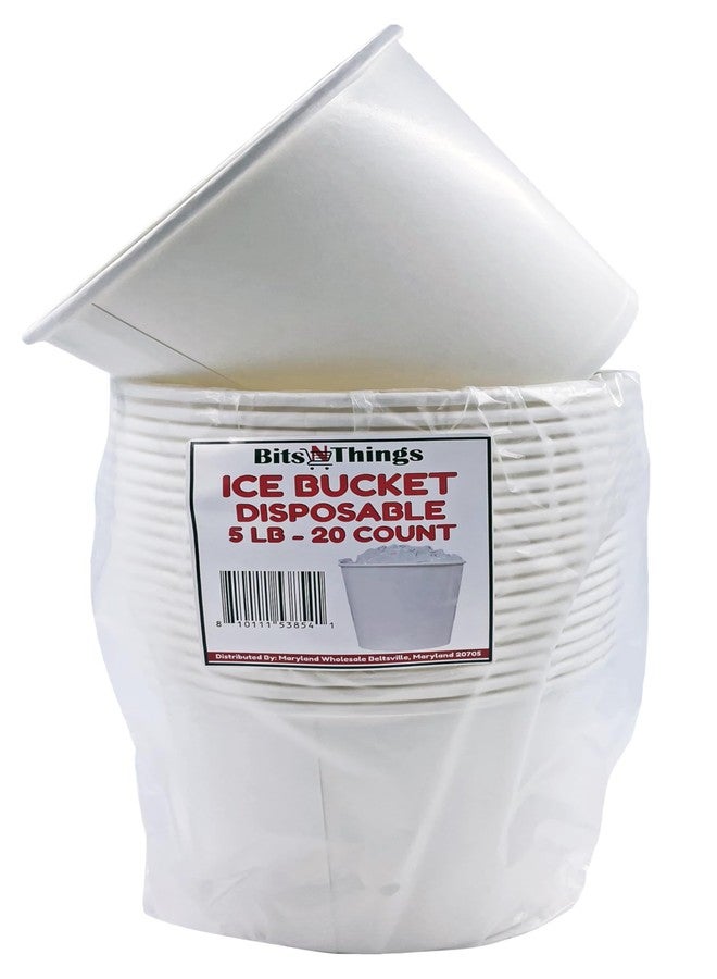 Bits N Things White Paper Ice Bucket | Disposable | 5 lb. Capacity | 20 Count - Image 5