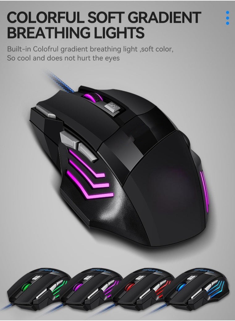 Generic - Wired Optical Gaming Mouse, 7 Programmable Buttons Gaming Mouse with Led Backlight,  Black, 17x9.5x5cm - Image 1