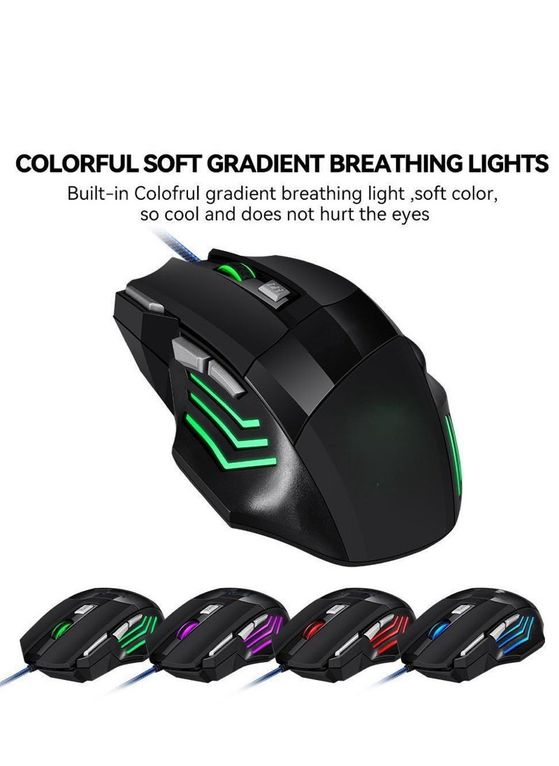 Generic - Wired Optical Gaming Mouse, 7 Programmable Buttons Gaming Mouse with Led Backlight,  Black, 17x9.5x5cm - Image 1