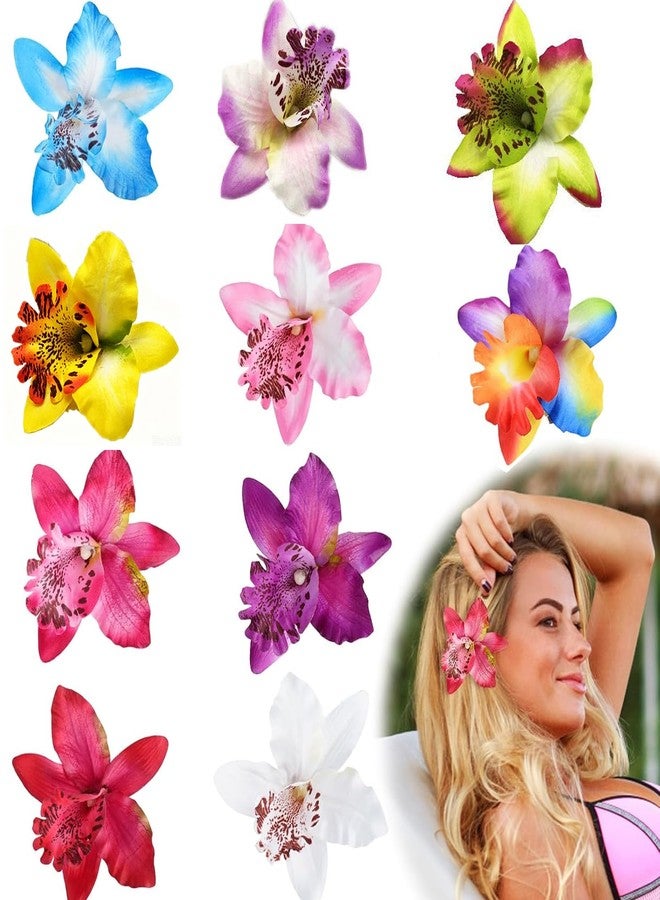 FFZDENA 10-Piece Bohemian Flower Hair Clips, Beach Hair Accessories for Women with 3D Petals and Secure Anti-Slip Grip for Vacation and Music Festivals - Image 1