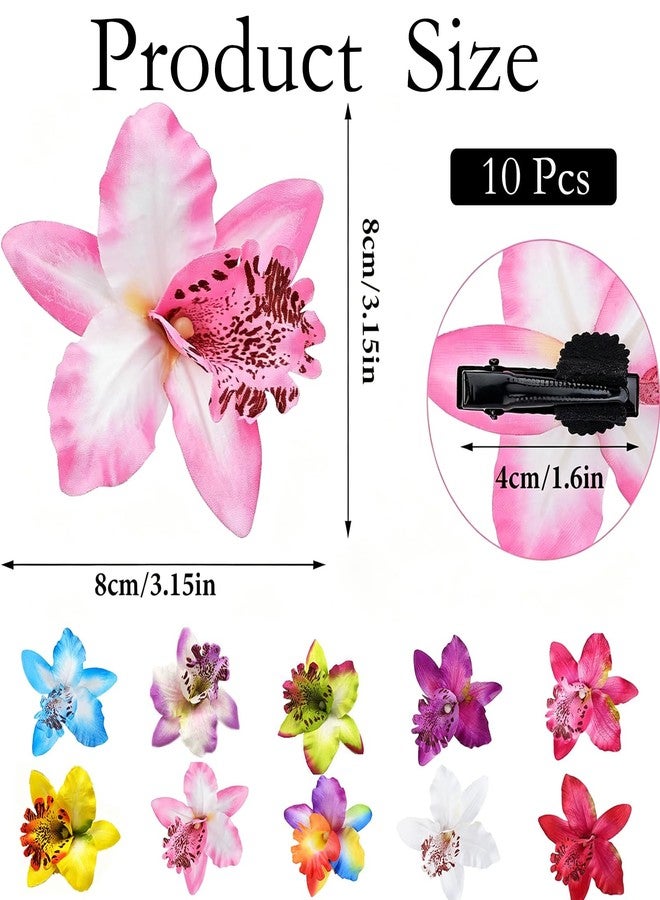 FFZDENA 10-Piece Bohemian Flower Hair Clips, Beach Hair Accessories for Women with 3D Petals and Secure Anti-Slip Grip for Vacation and Music Festivals - Image 2