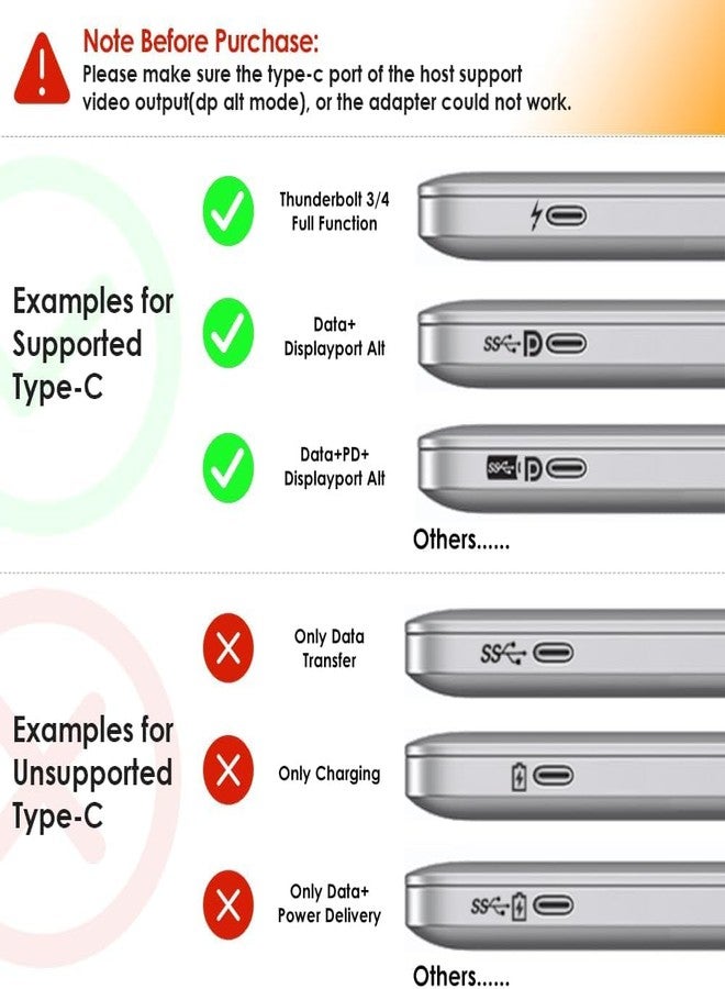 WAVLINK USB C Docking Station for Windows Laptops, USB C to Dual HDMI Monitors, Dual HDMI, Displayport, VGA, 3 USB 2.0 Ports, Silver - Image 4