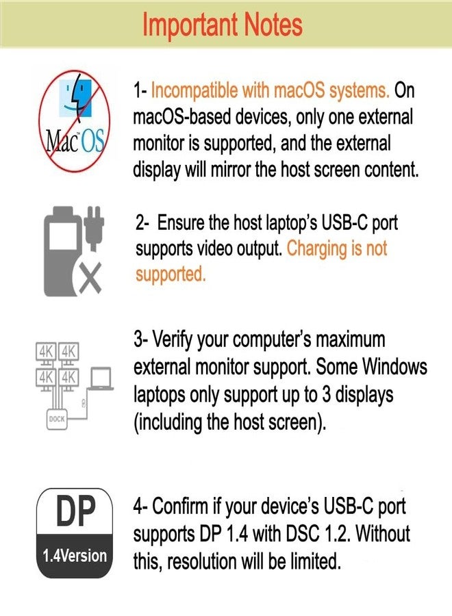 WAVLINK USB C Docking Station for Windows Laptops, USB C to Dual HDMI Monitors, Dual HDMI, Displayport, VGA, 3 USB 2.0 Ports, Silver - Image 3
