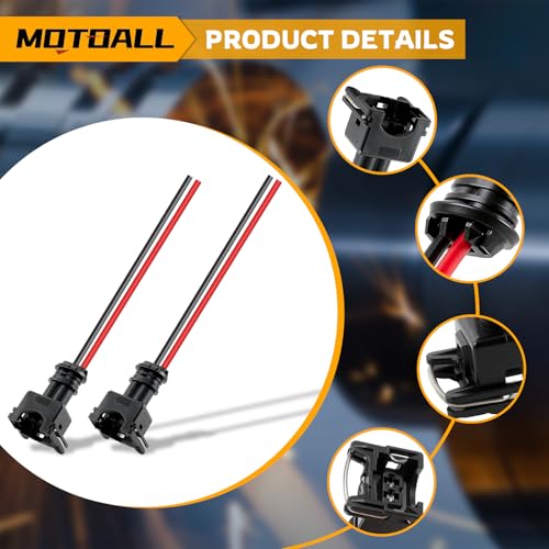 MOTOALL Fuel Injector Connector EV1 OBD1 Plug Wire Harness Pigtail Wiring Loom Clip Cut & Splice 2-Wire Female - 8pcs - Image 4