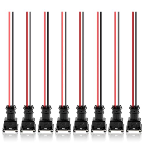 MOTOALL Fuel Injector Connector EV1 OBD1 Plug Wire Harness Pigtail Wiring Loom Clip Cut & Splice 2-Wire Female - 8pcs - Image 1